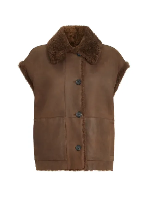 Brunello Cucinelli chaleco reversible con detalle de cadena Monili