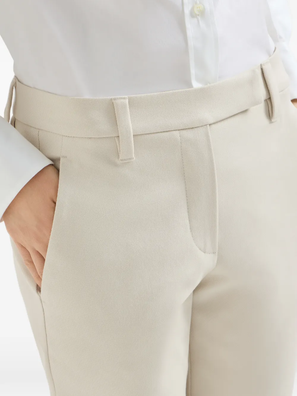 Brunello Cucinelli Broek van stretchkatoen Wit