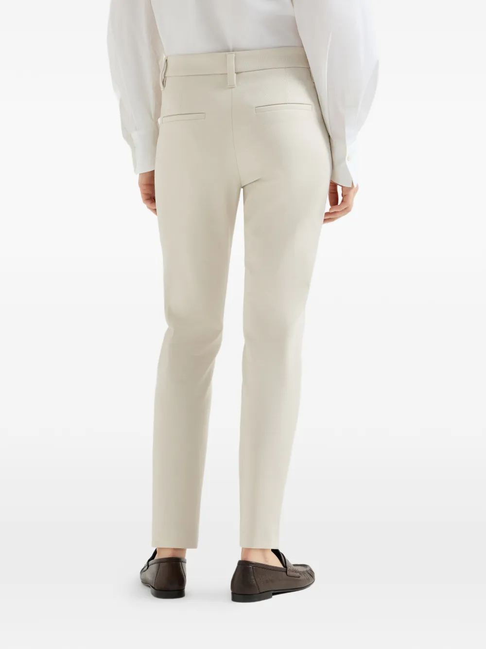 Brunello Cucinelli Broek van stretchkatoen Wit