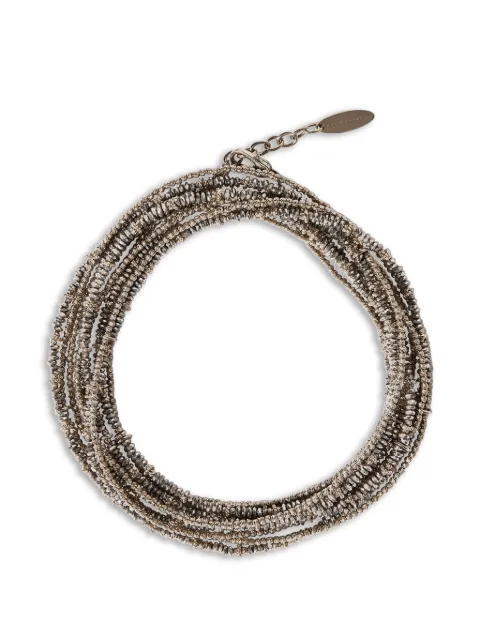 Brunello Cucinelli hematite and sterling silver wrap bracelet