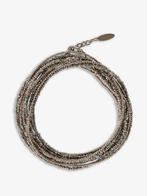 Brunello Cucinelli hematite and sterling silver wrap bracelet