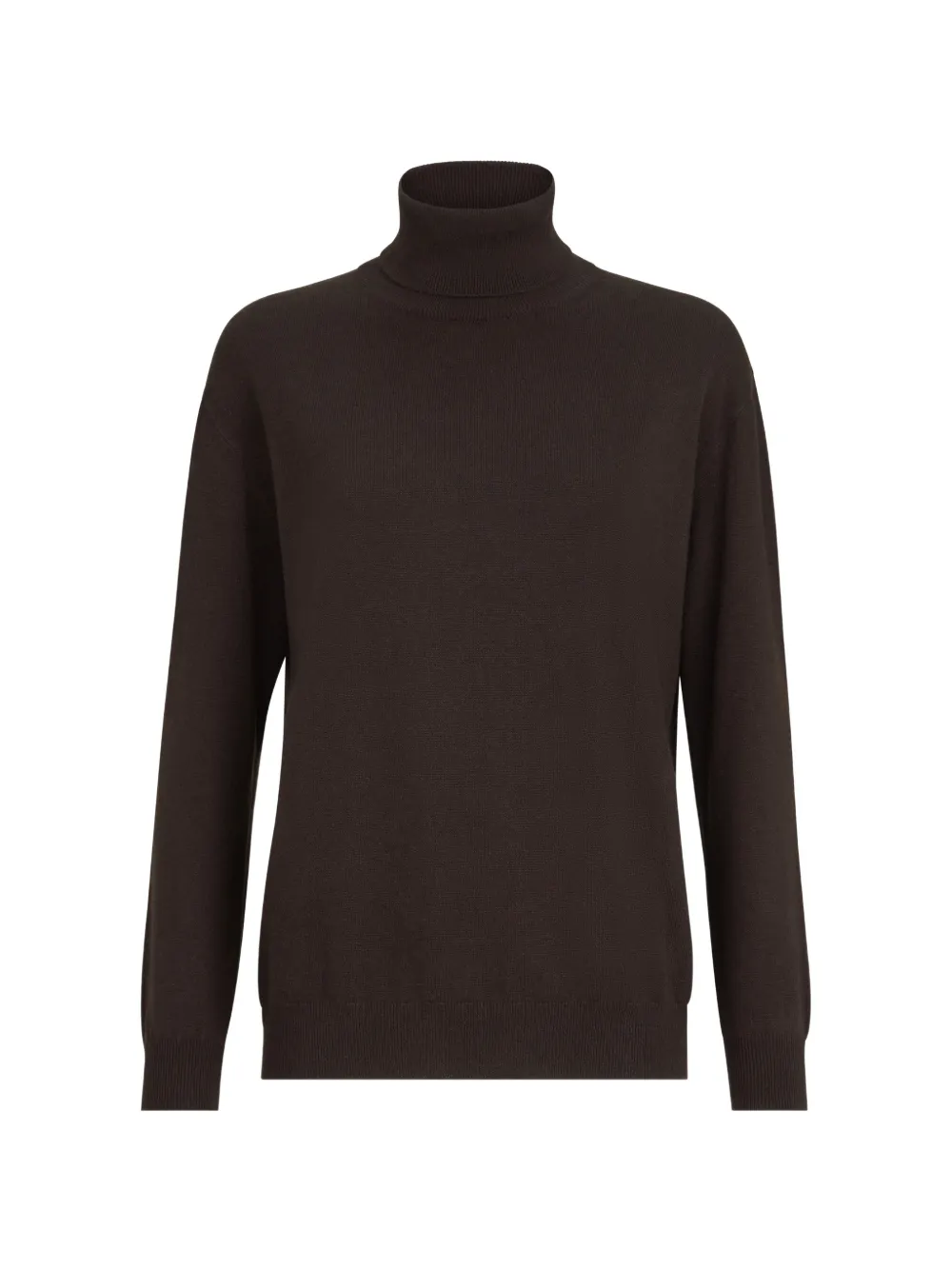 Brunello Cucinelli Maglione a collo alto in cashmere con motivo Monili - Marrone