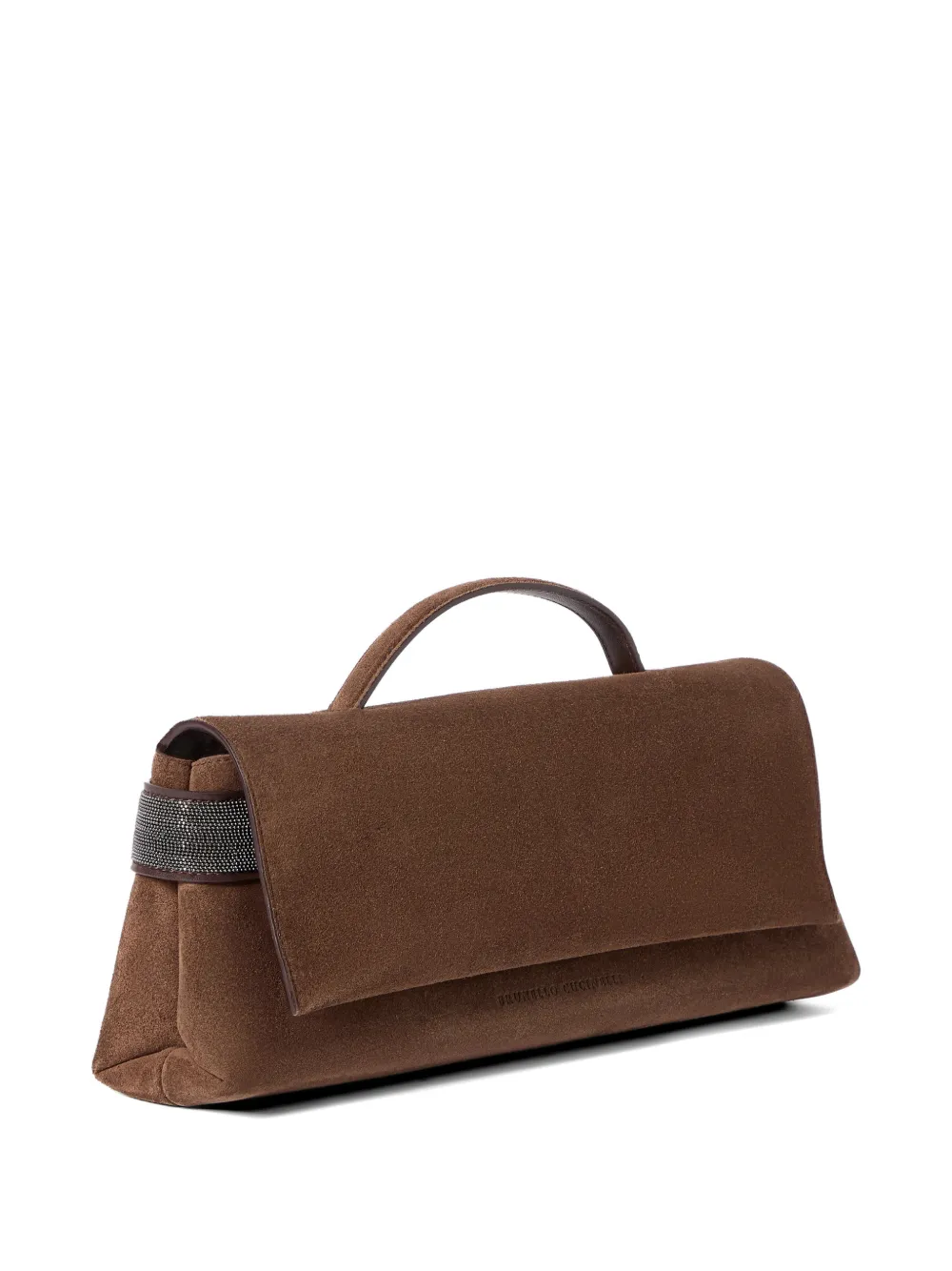 Brunello Cucinelli Essence suède clutch Bruin