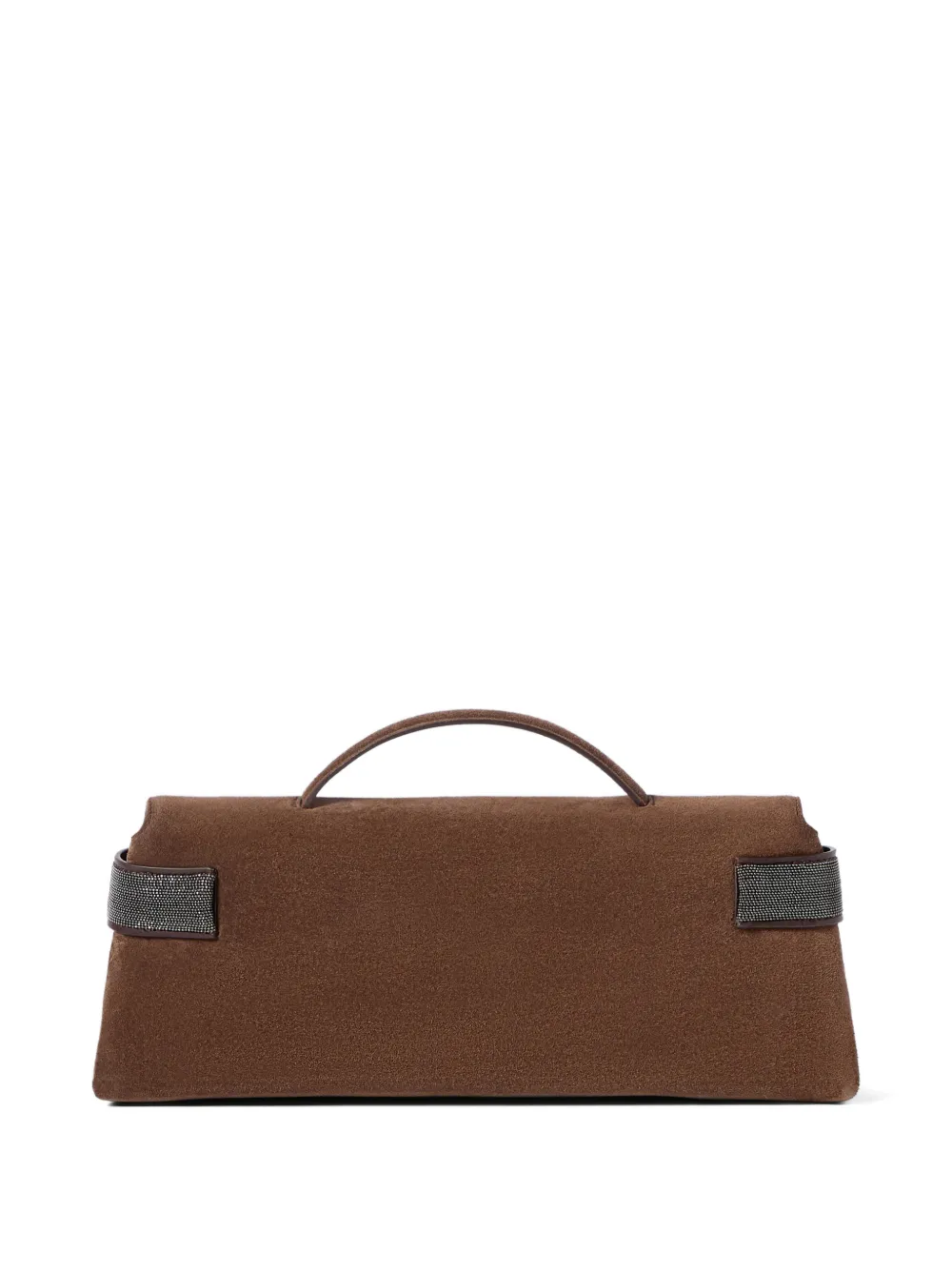 Brunello Cucinelli Essence suède clutch Bruin