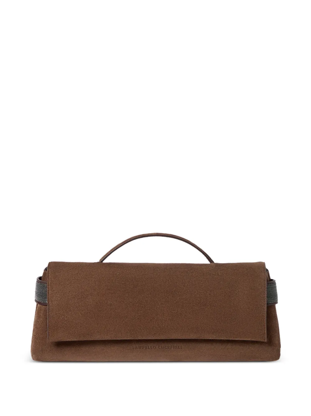 Brunello Cucinelli Essence suède clutch Bruin