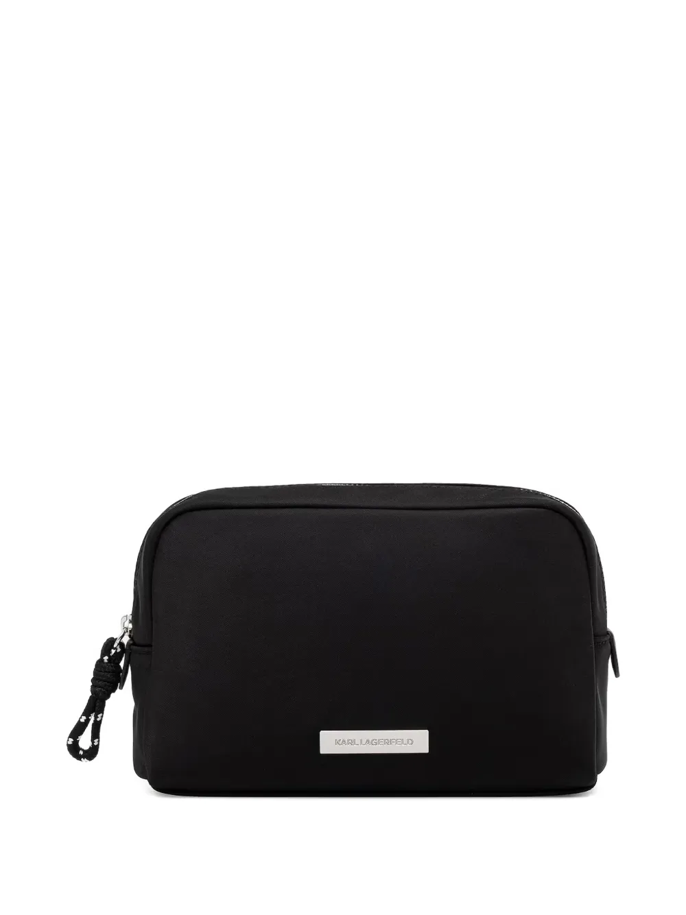 Karl Lagerfeld logo-plaque zip-top wash bag - Nero