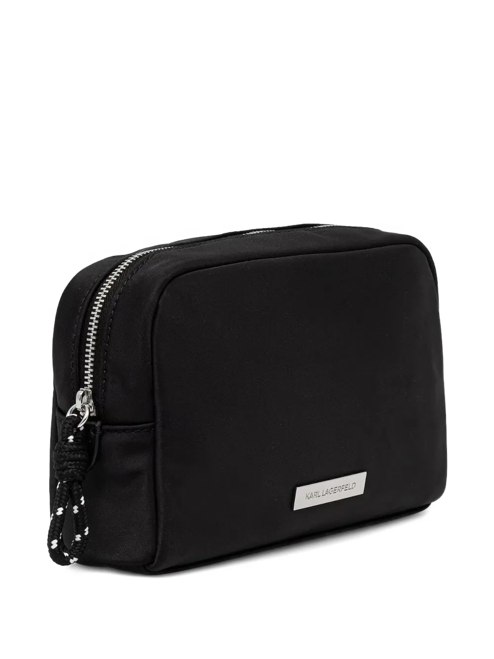  Karl Lagerfeld Neceser Con Placa Del Logo Y Cremallera - Negro 