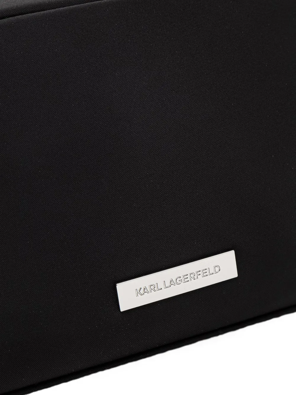 Karl Lagerfeld Toilettas met logoplakkaat en rits Zwart