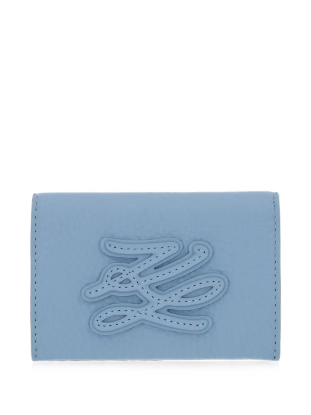 Karl Lagerfeld K/Autograph logo-patch pebbled wallet - Blau