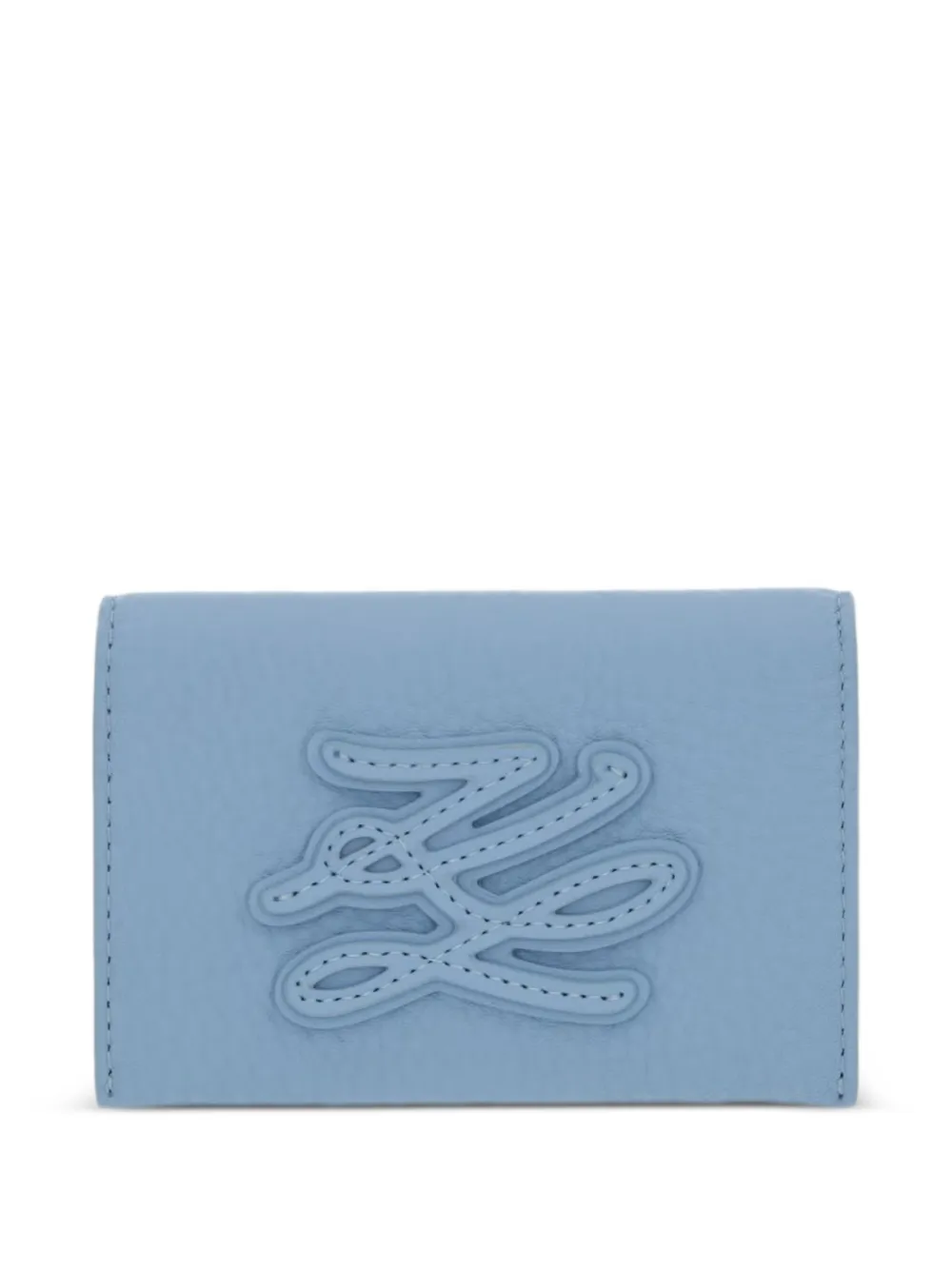 Karl Lagerfeld K/Autograph logo-patch pebbled wallet - Blu