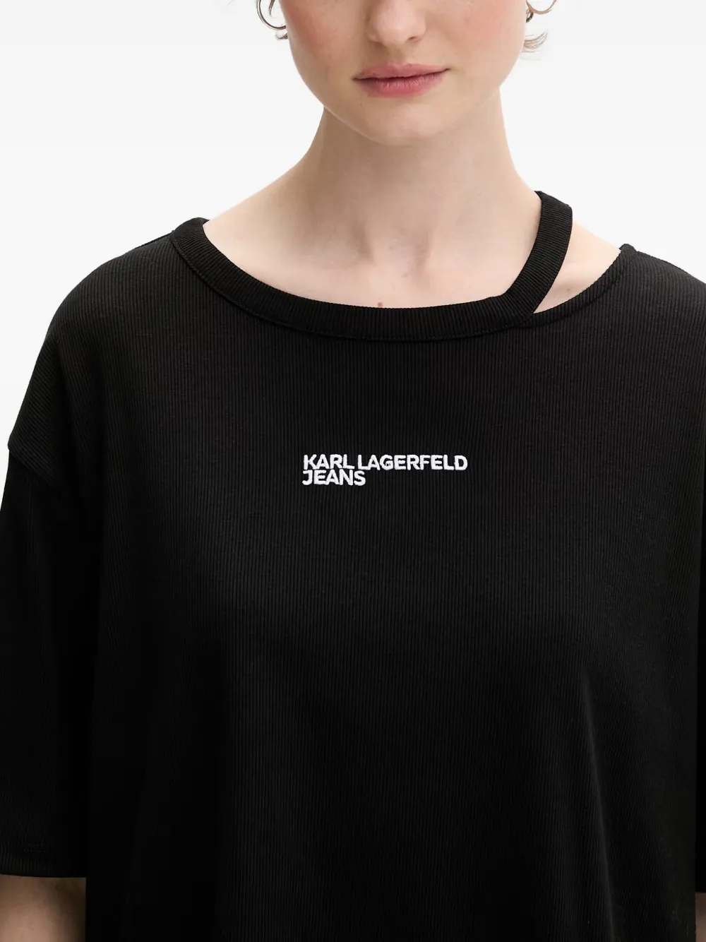 Karl Lagerfeld Jeans T-shirt met logoprint Zwart