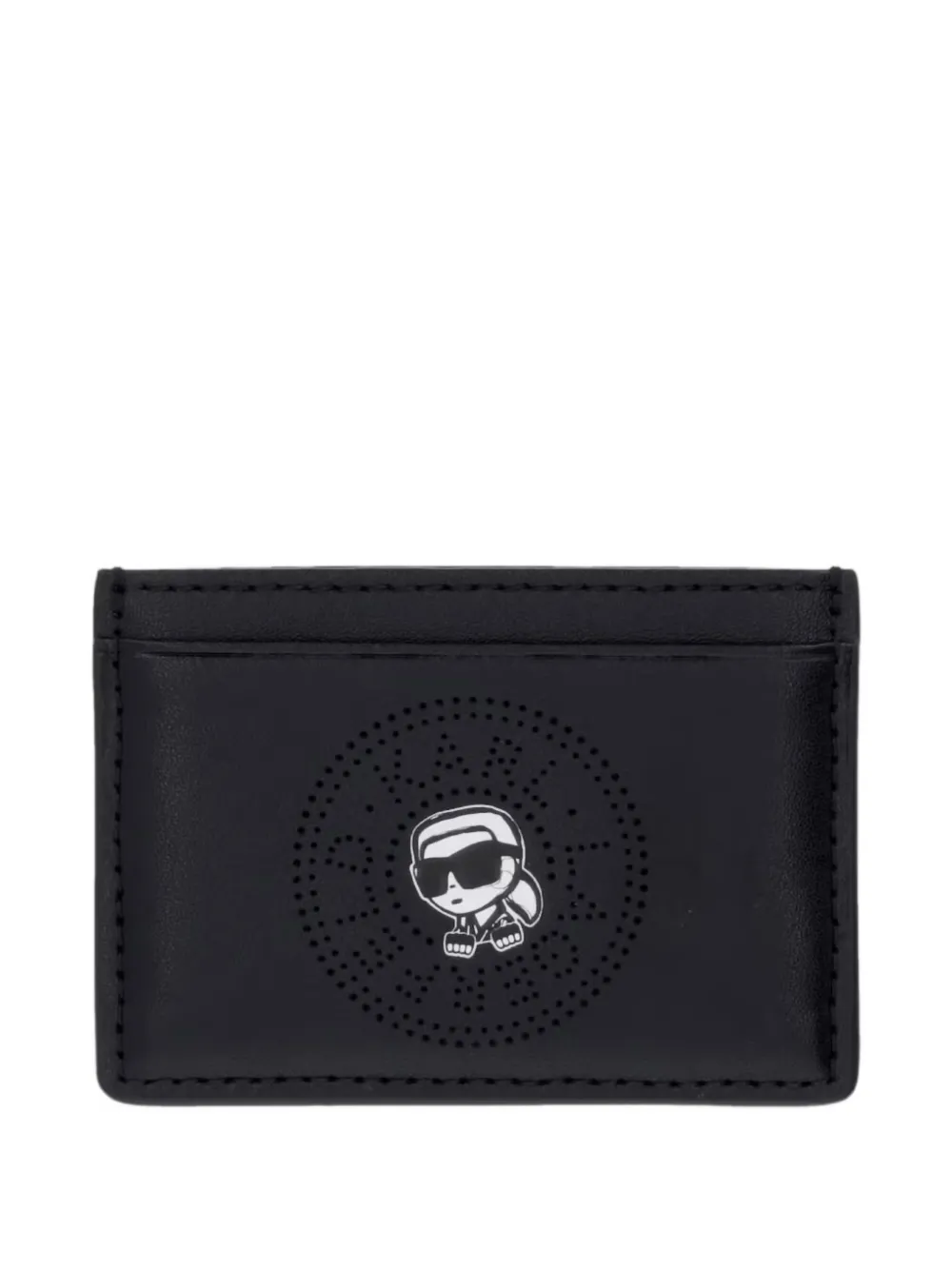 Karl Lagerfeld Ikonik perforated card holder - Nero