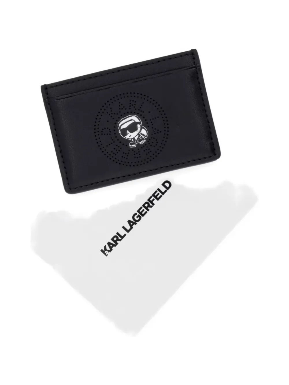Karl Lagerfeld Ikonik geperforeerde pasjeshouder Zwart