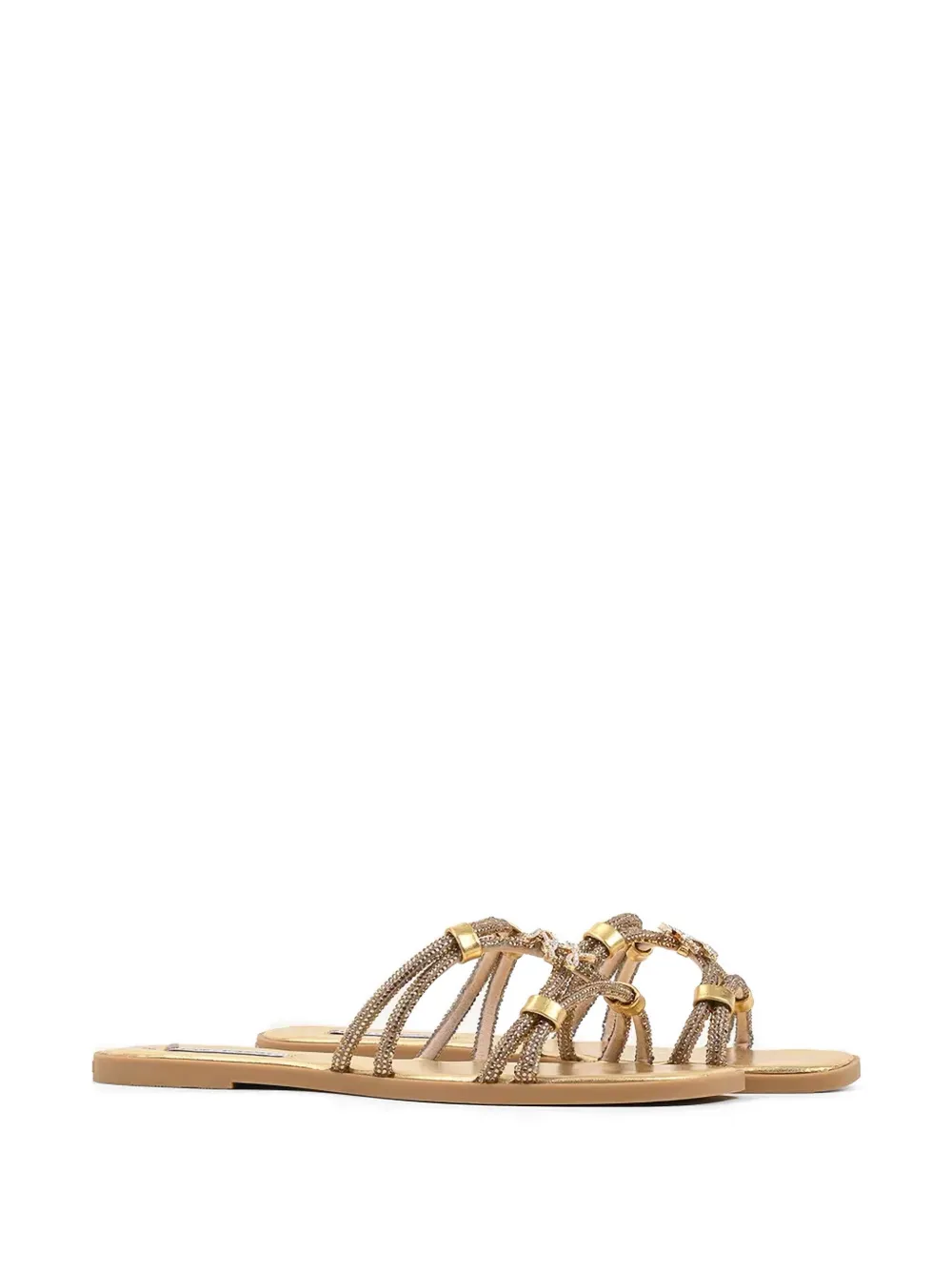 Karl Lagerfeld crystal-embellished logo-plaque sandals Goud