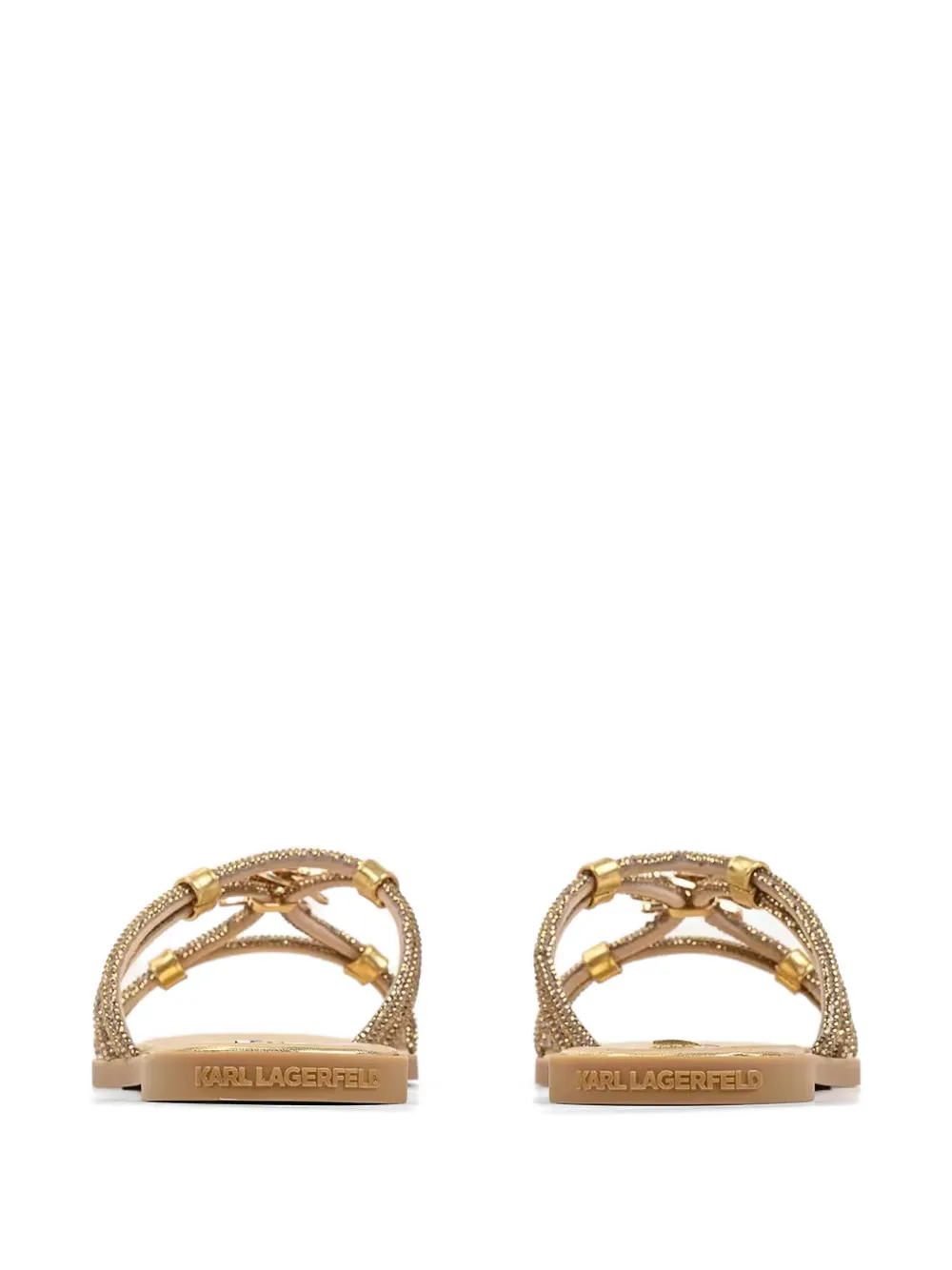 Karl Lagerfeld crystal-embellished logo-plaque sandals Goud