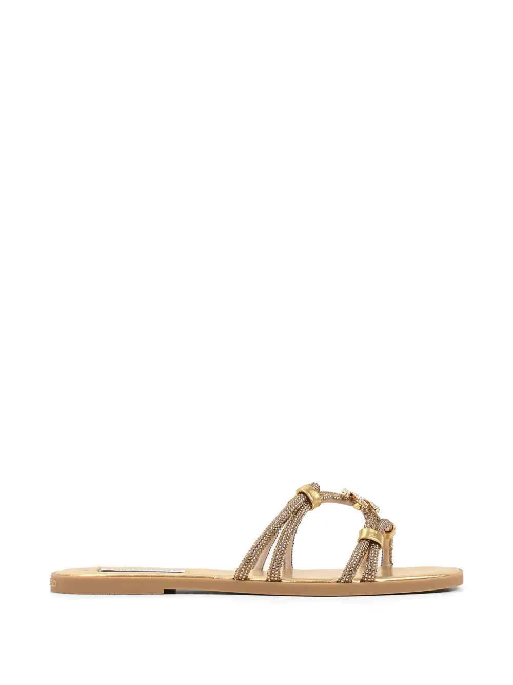 Karl Lagerfeld crystal-embellished logo-plaque sandals - Oro