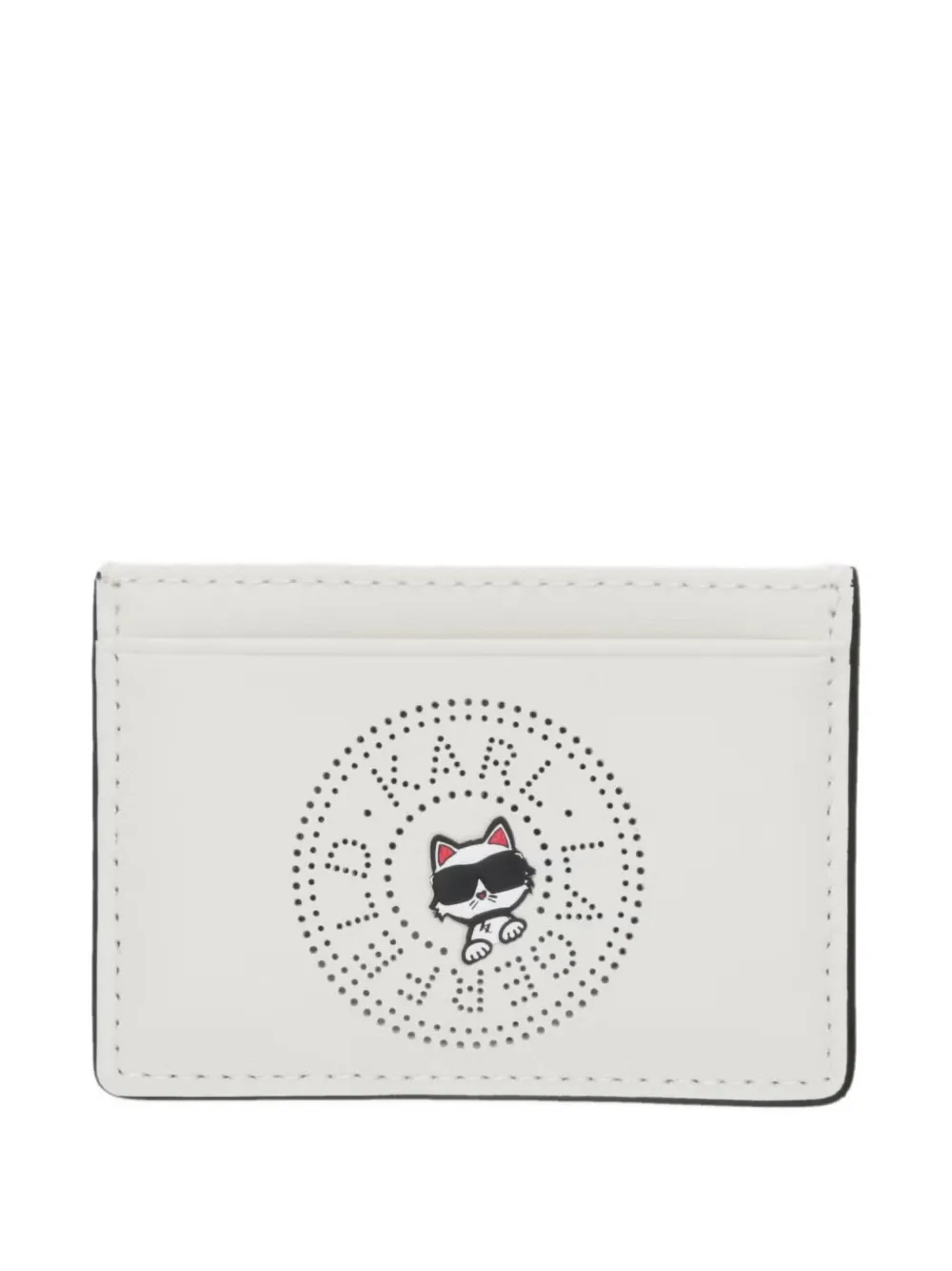Karl Lagerfeld Ikon perforated card holder - Bianco