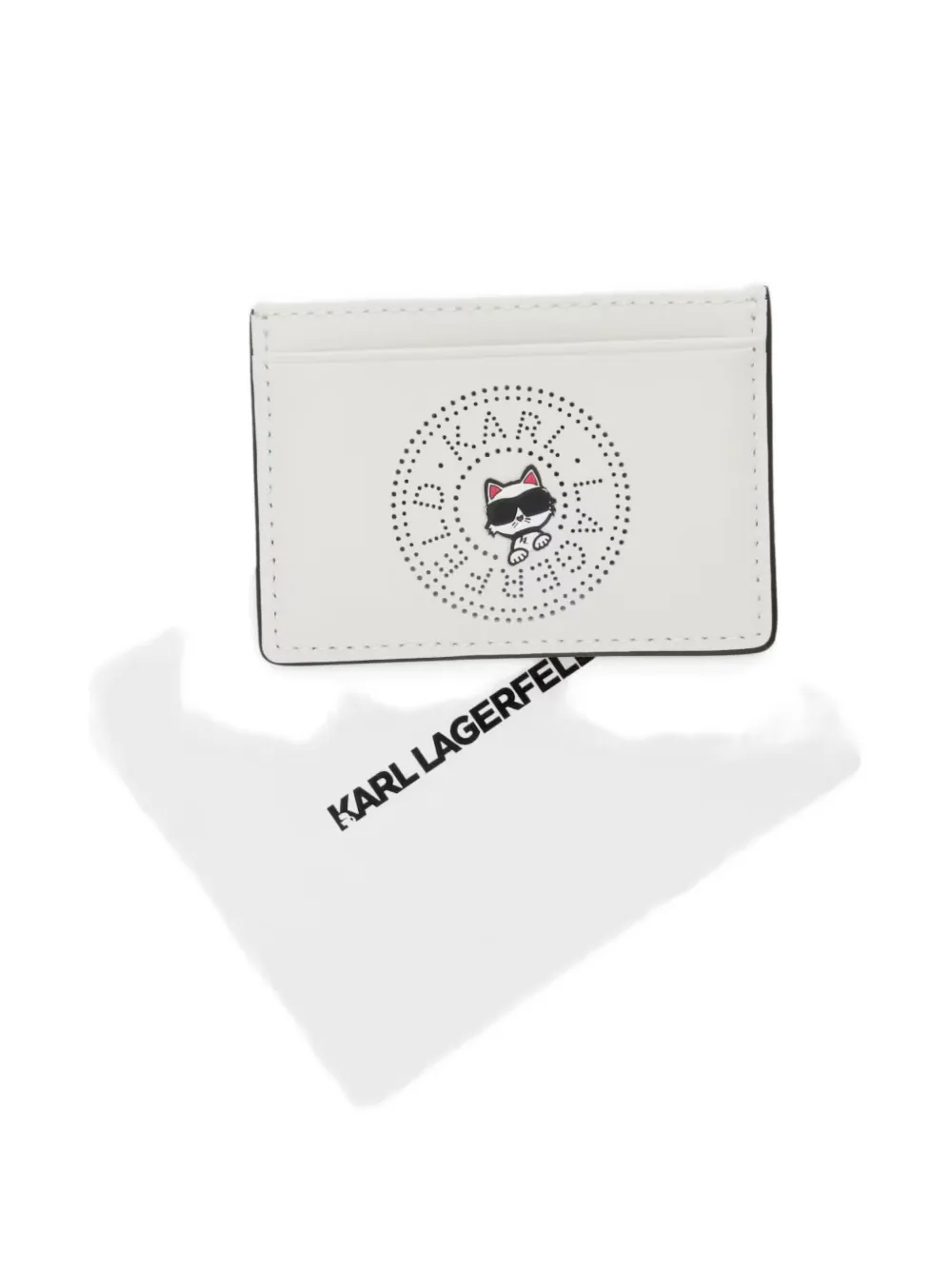 Karl Lagerfeld Ikon geperforeerde pasjeshouder Wit