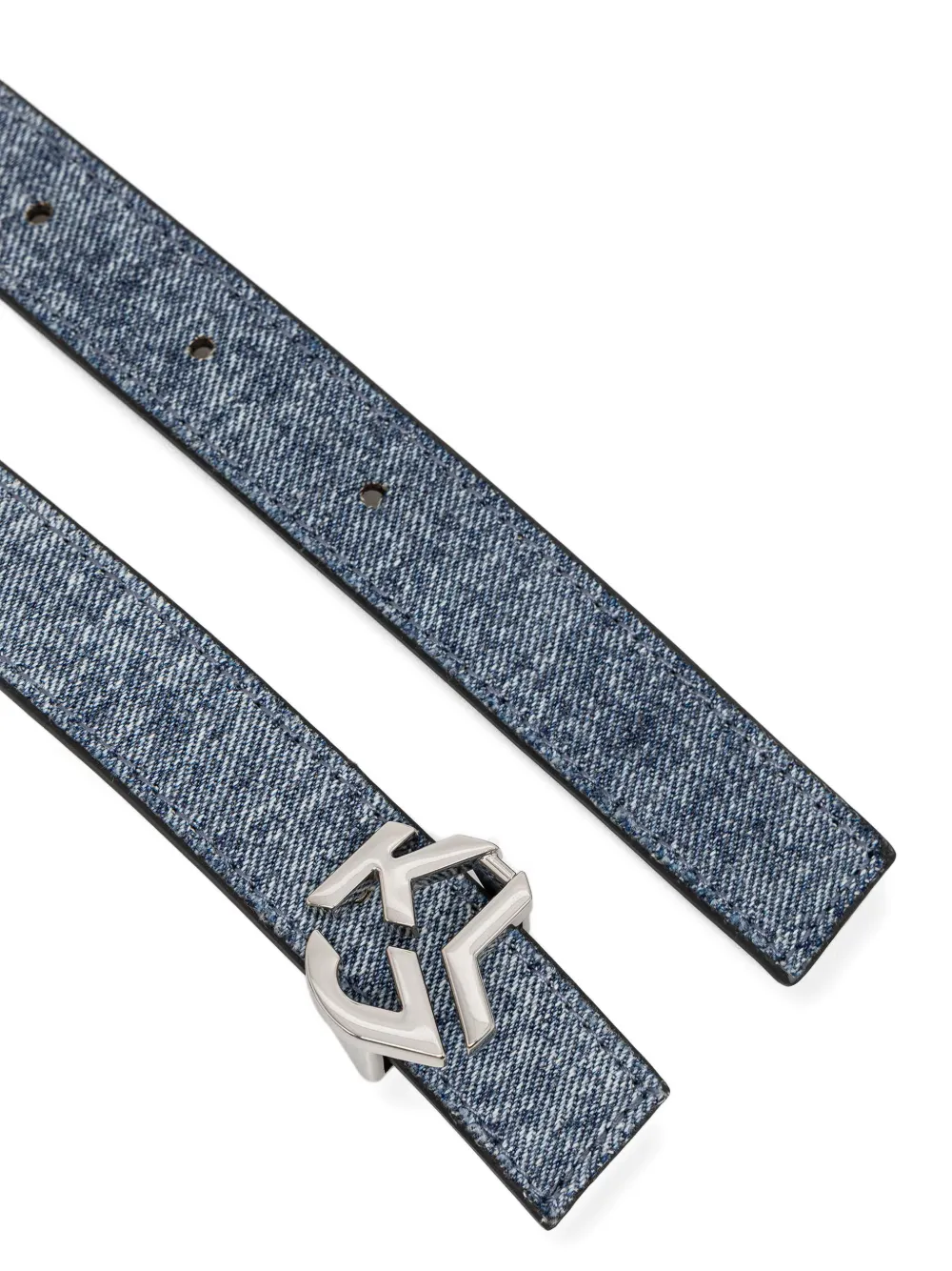 Karl Lagerfeld Jeans Denim riem met monogram gesp Blauw