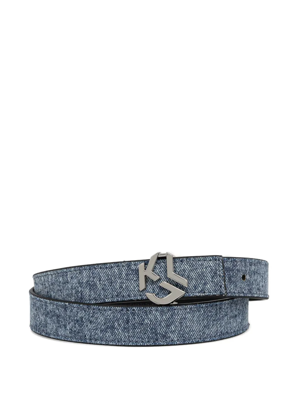 Karl Lagerfeld Jeans monogram-buckle denim belt - Blu