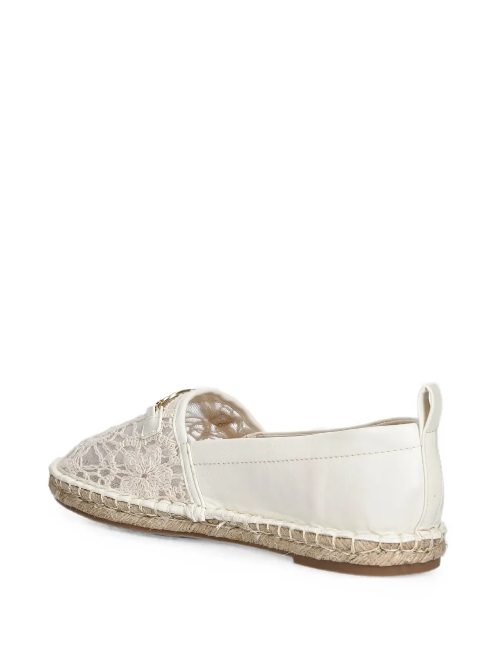 LIU JO lace-panel logo-plaque espadrilles Wit