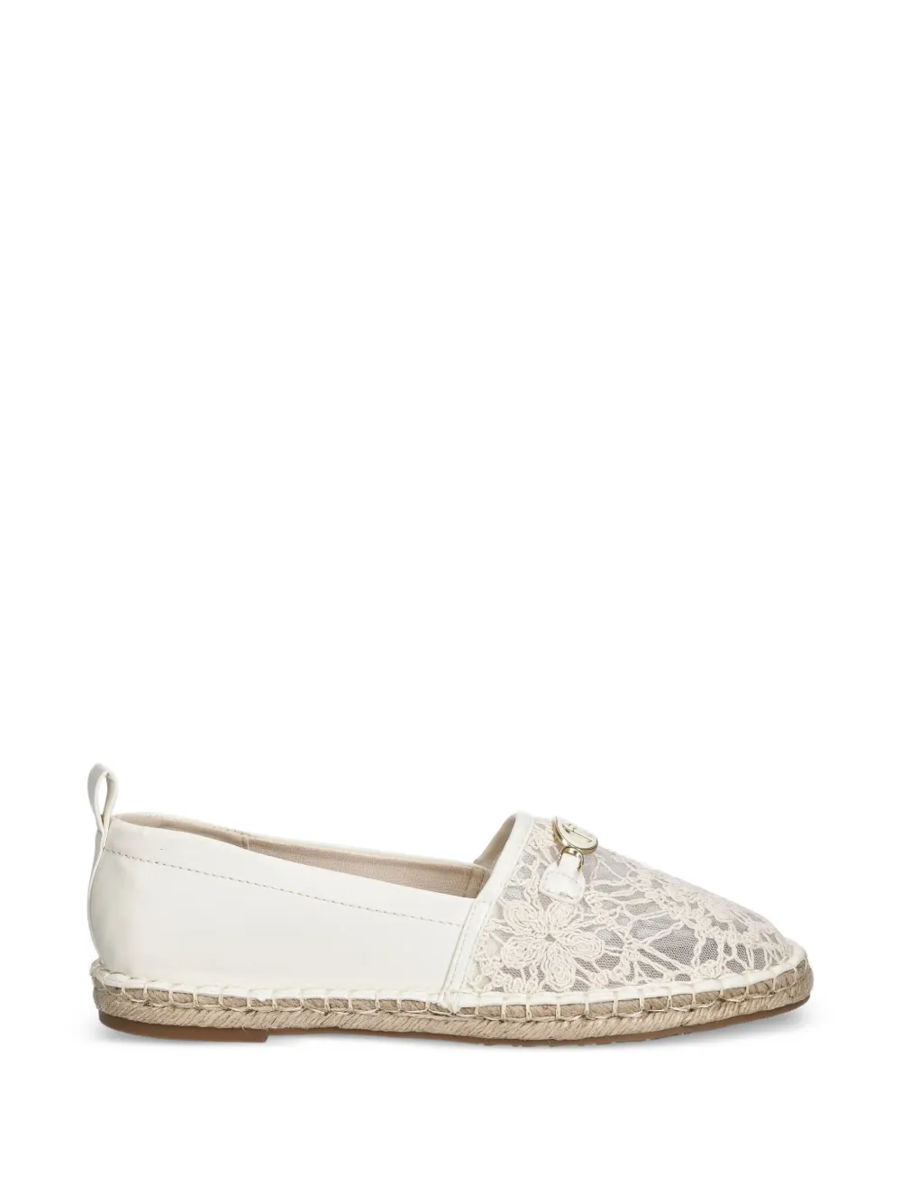LIU JO lace-panel logo-plaque espadrilles Wit