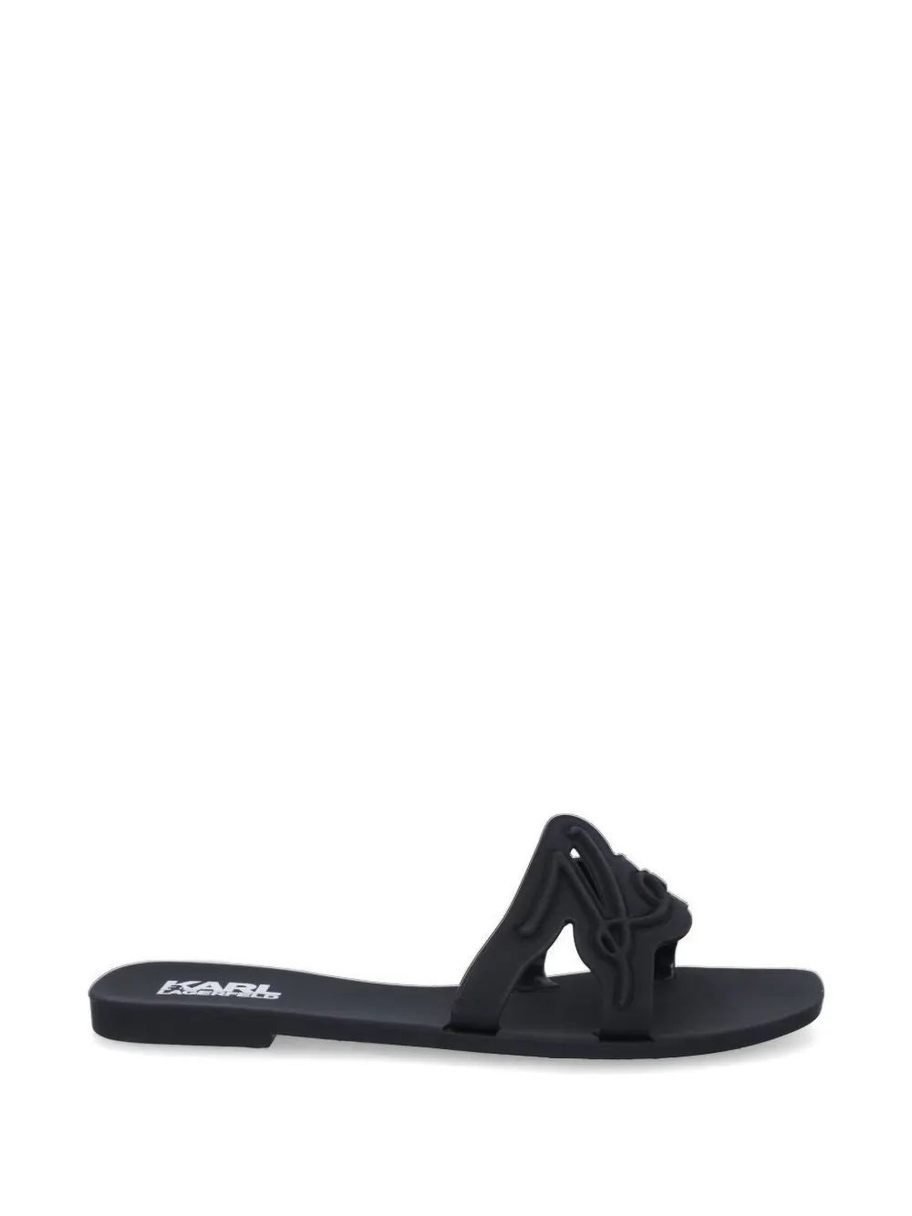 Karl Lagerfeld logo-embossed slides - Schwarz