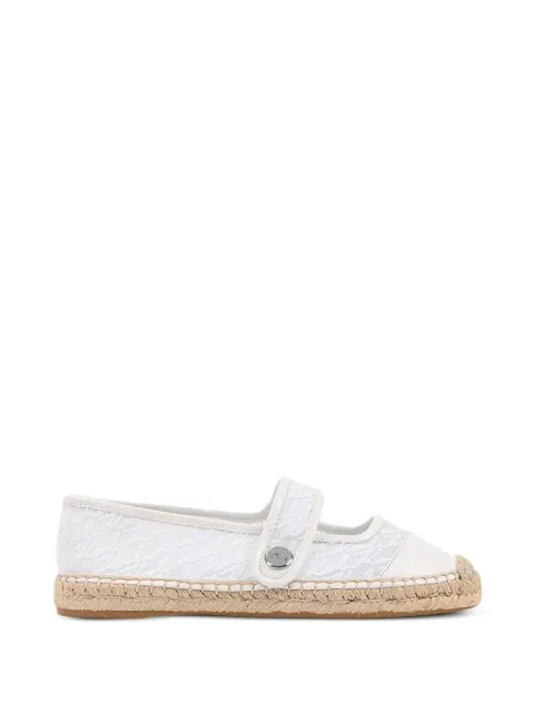 Karl Lagerfeld monogram-embroidered Mary Jane espadrilles