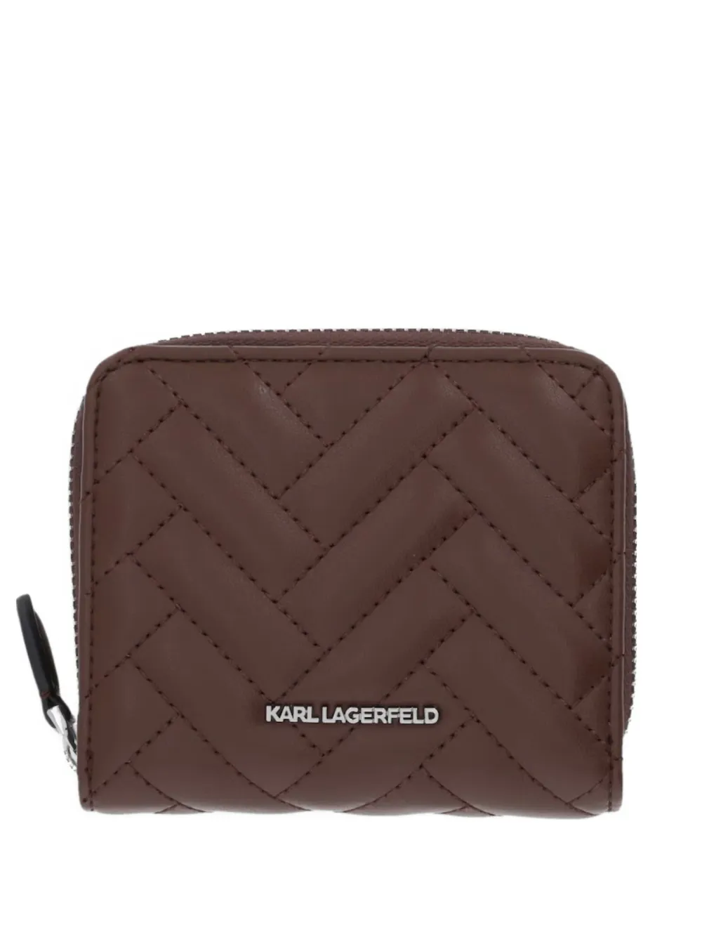 Karl Lagerfeld quilted leather wallet - Marrone