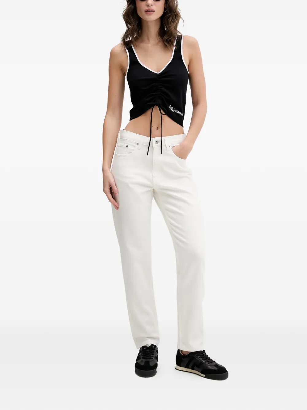 Karl Lagerfeld Jeans met logopatch Wit