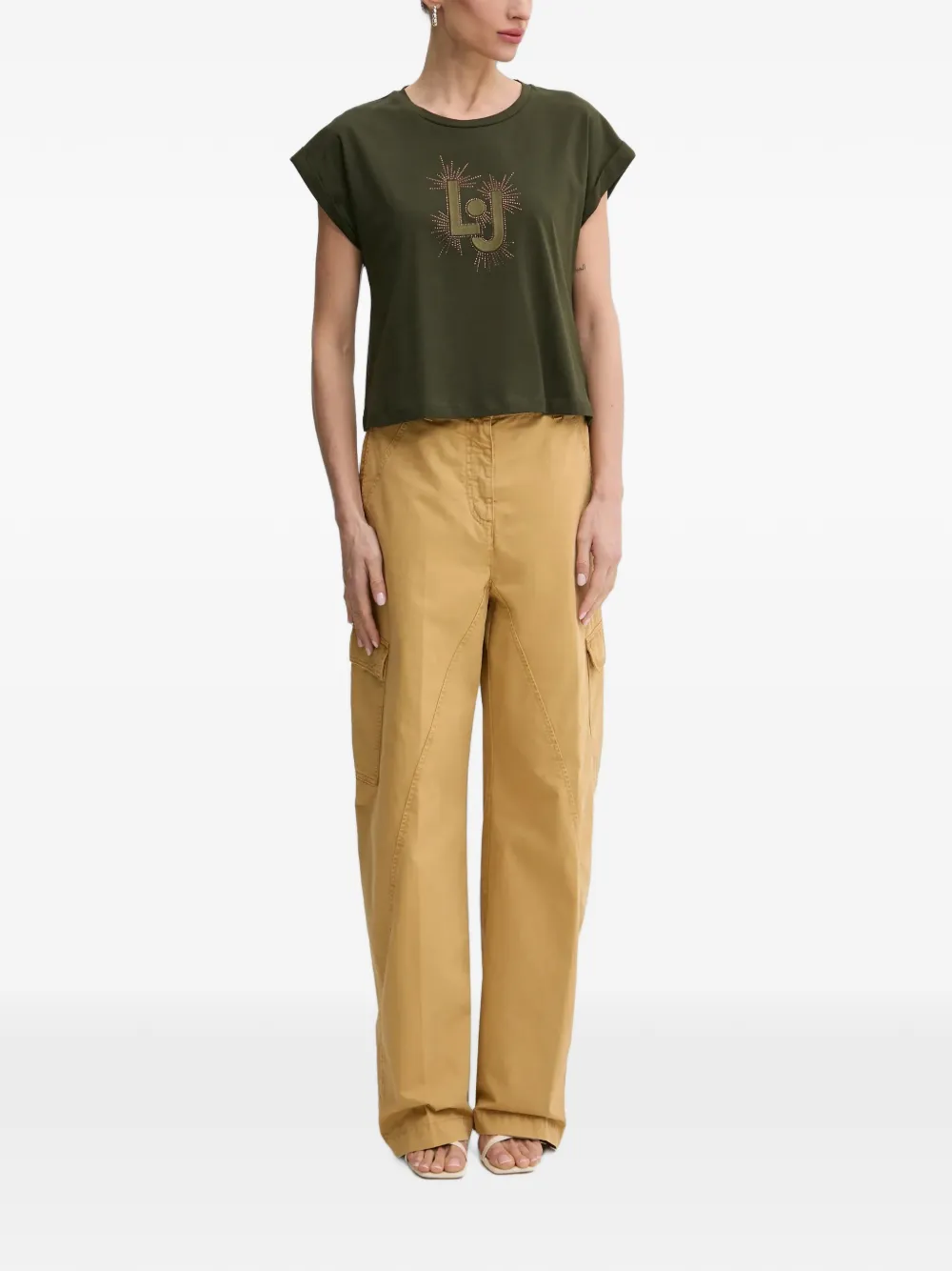 LIU JO T-shirt met geborduurd logo Groen