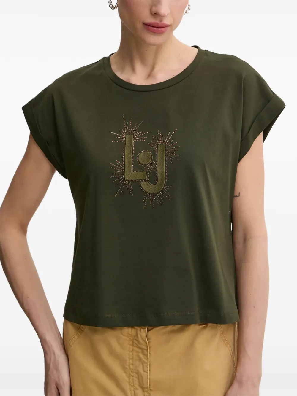LIU JO T-shirt met geborduurd logo Groen
