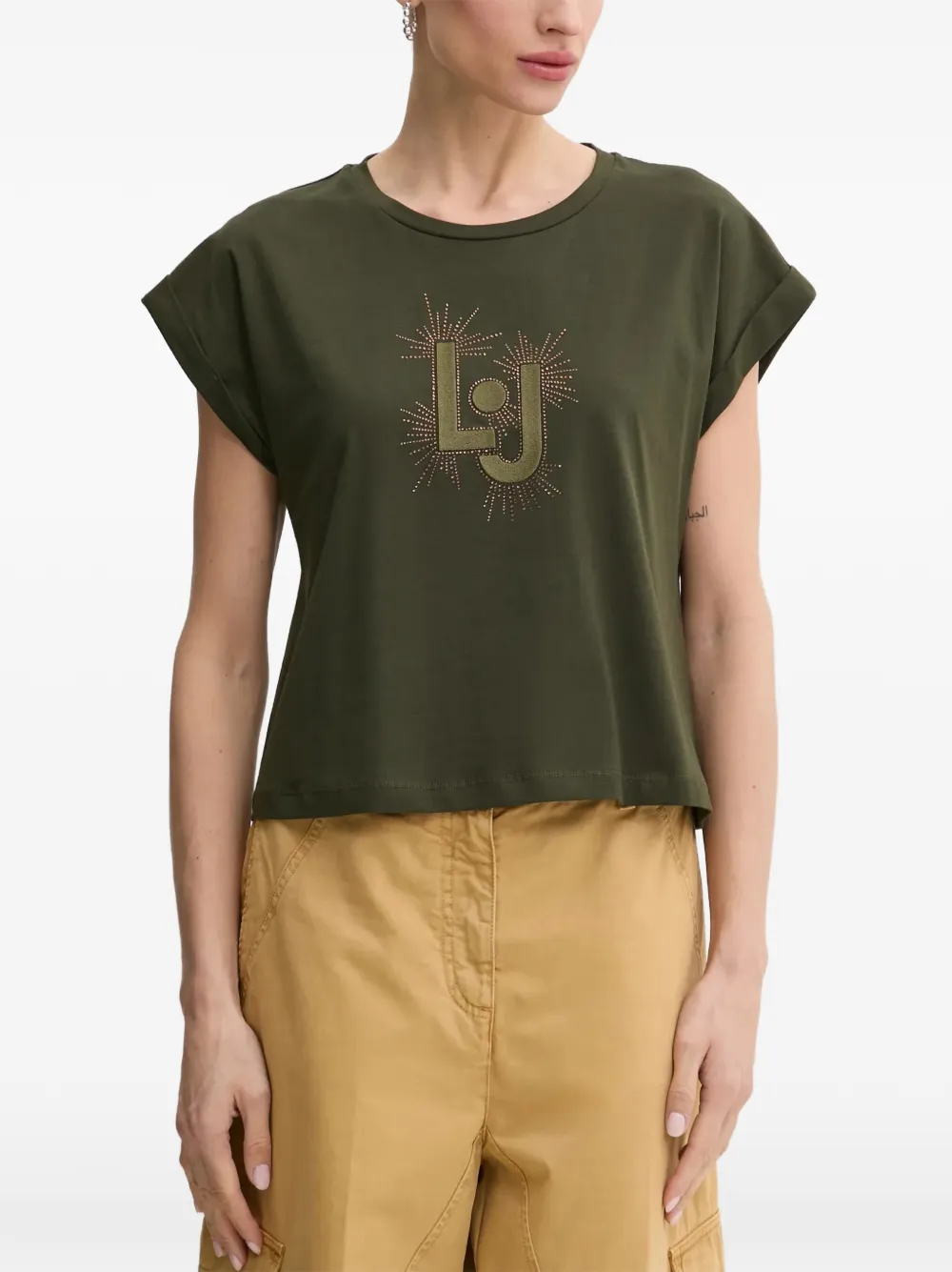 LIU JO logo-embroidered T-shirt - Verde