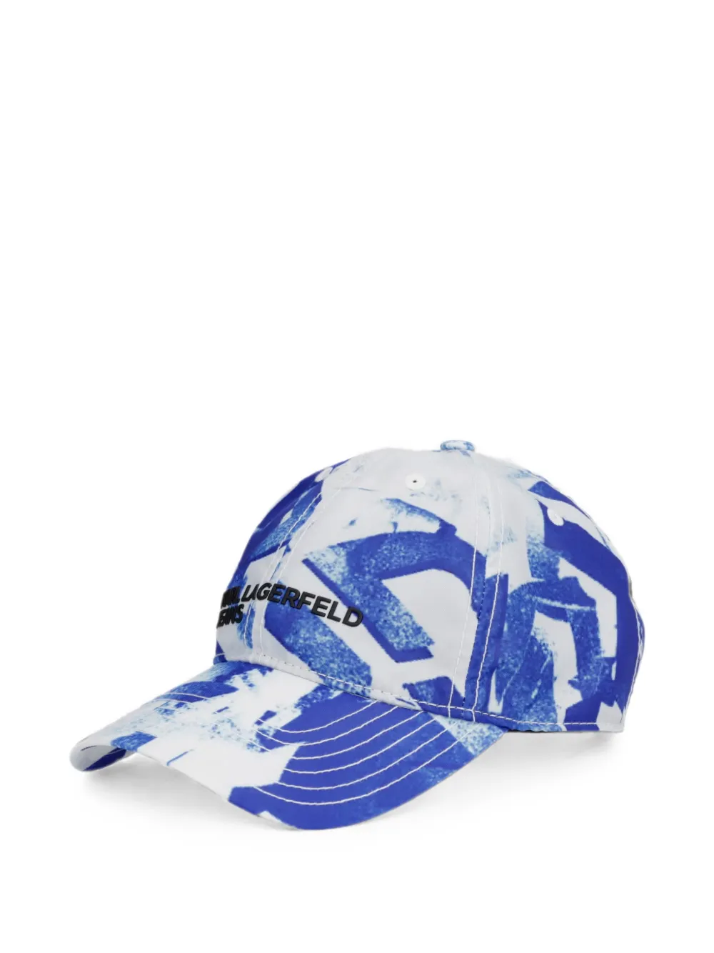 Karl Lagerfeld Jeans abstract-print logo-patch baseball cap - Bianco