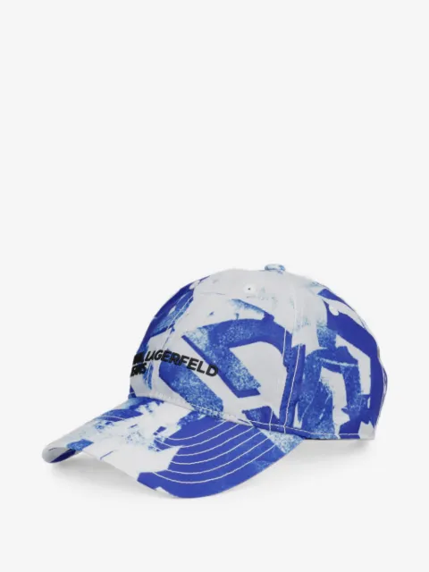 Karl Lagerfeld Jeans abstract-print logo-patch baseball cap