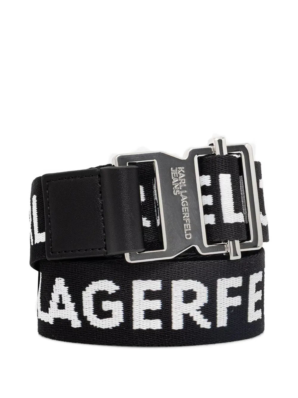 Karl Lagerfeld Jeans logo-intarsia buckle belt - Nero