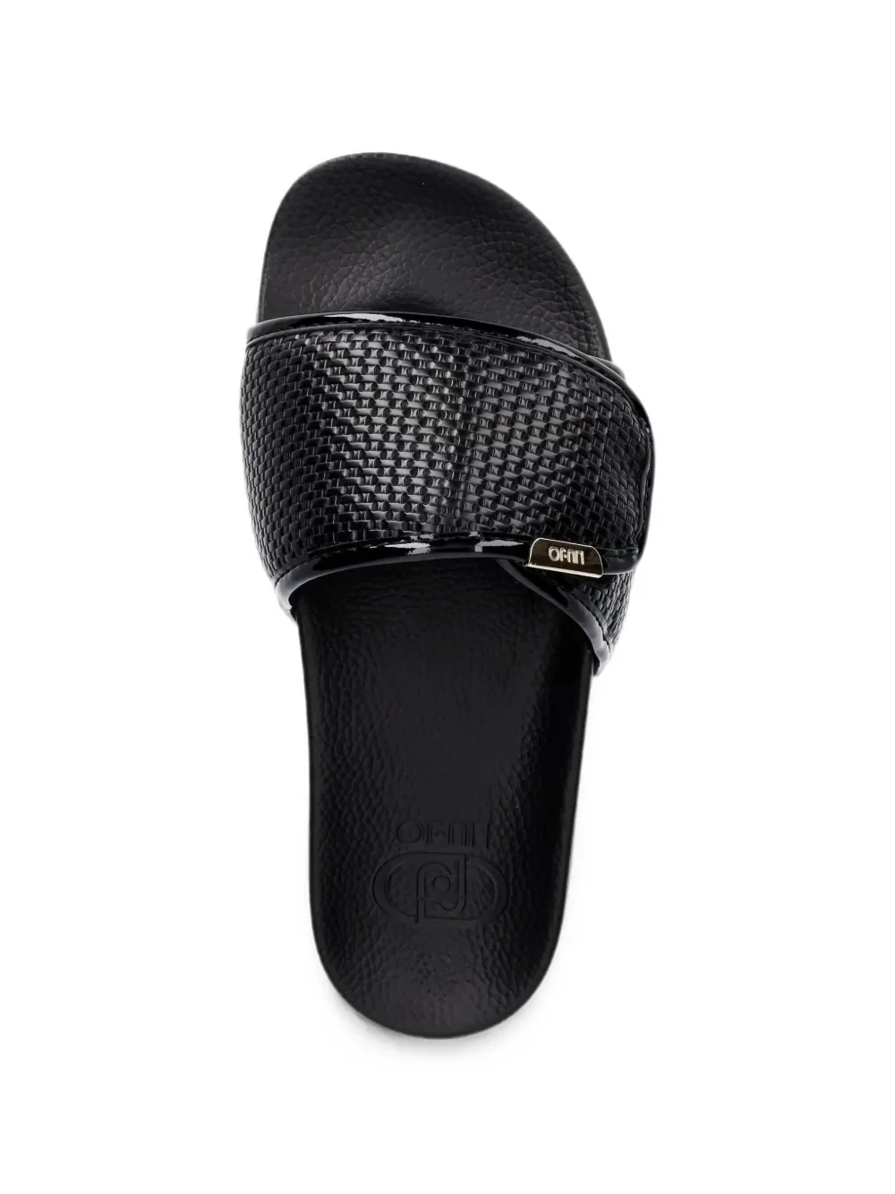 LIU JO woven-effect platform slides Zwart