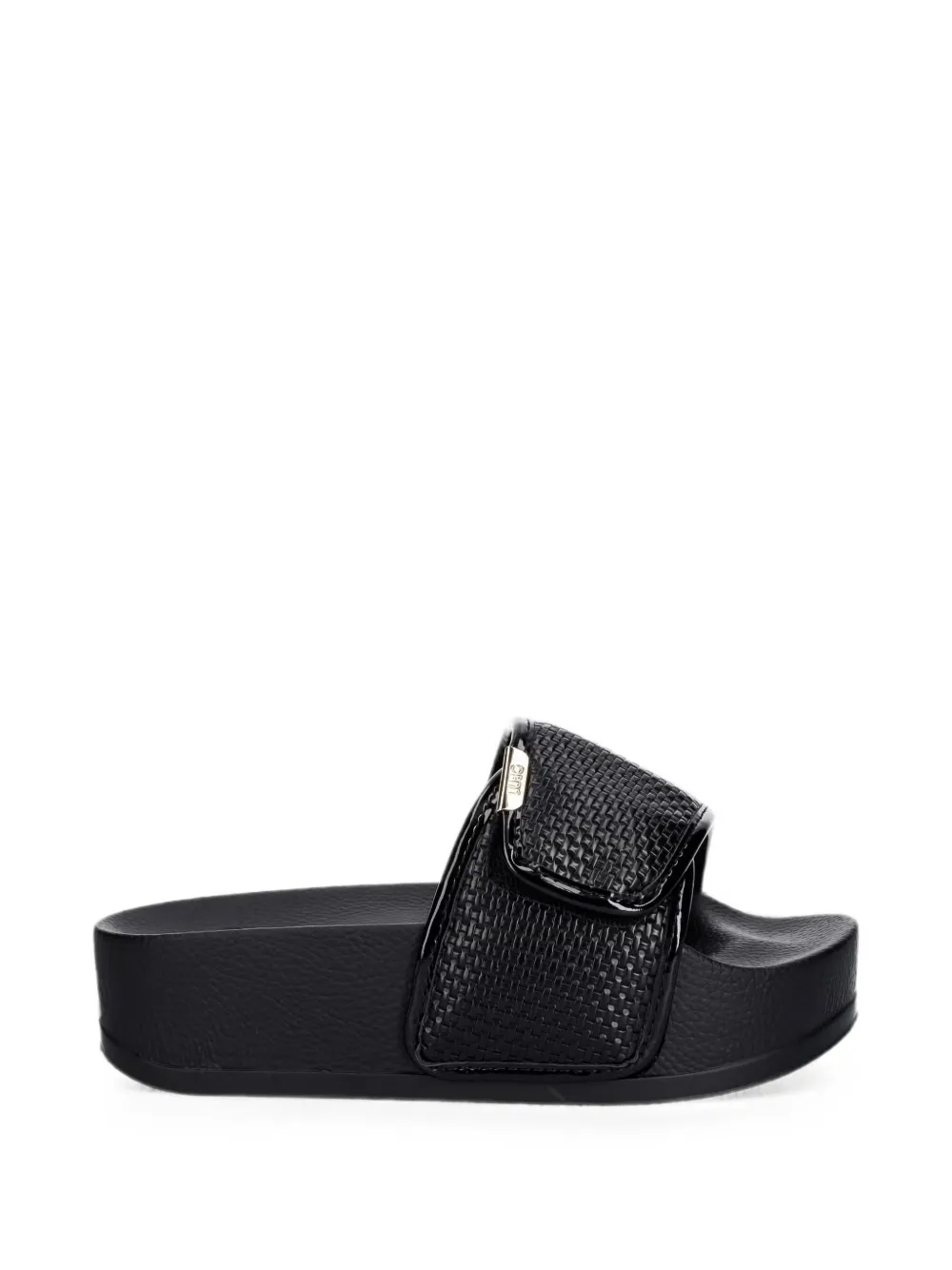LIU JO woven-effect platform slides - Schwarz