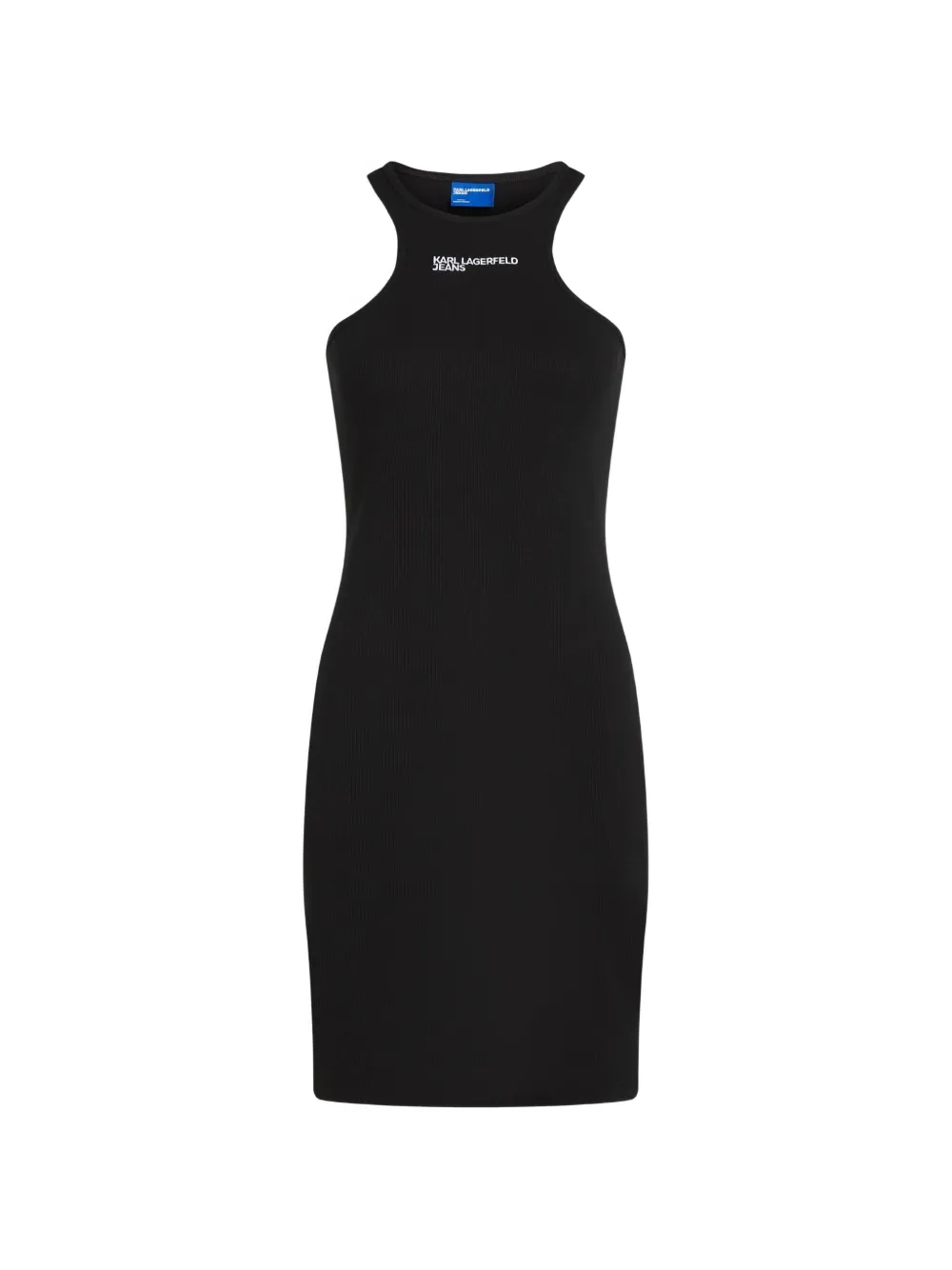 Karl Lagerfeld Jeans ribbed-knit logo-embroidered mini dress - Schwarz
