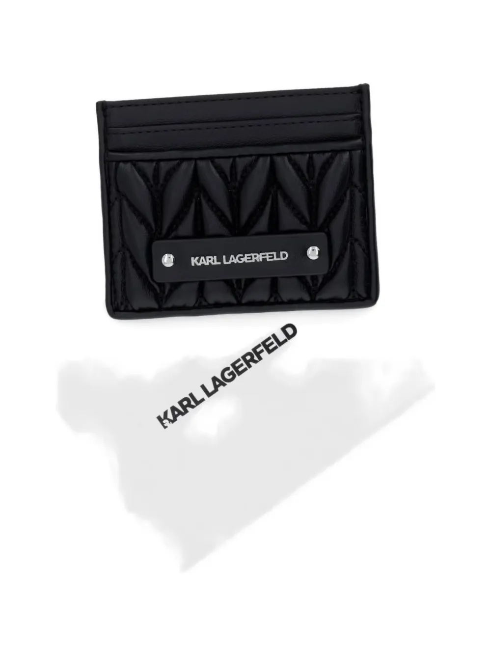 Karl Lagerfeld Gewatteerde pasjeshouder met logoplakkaat Zwart