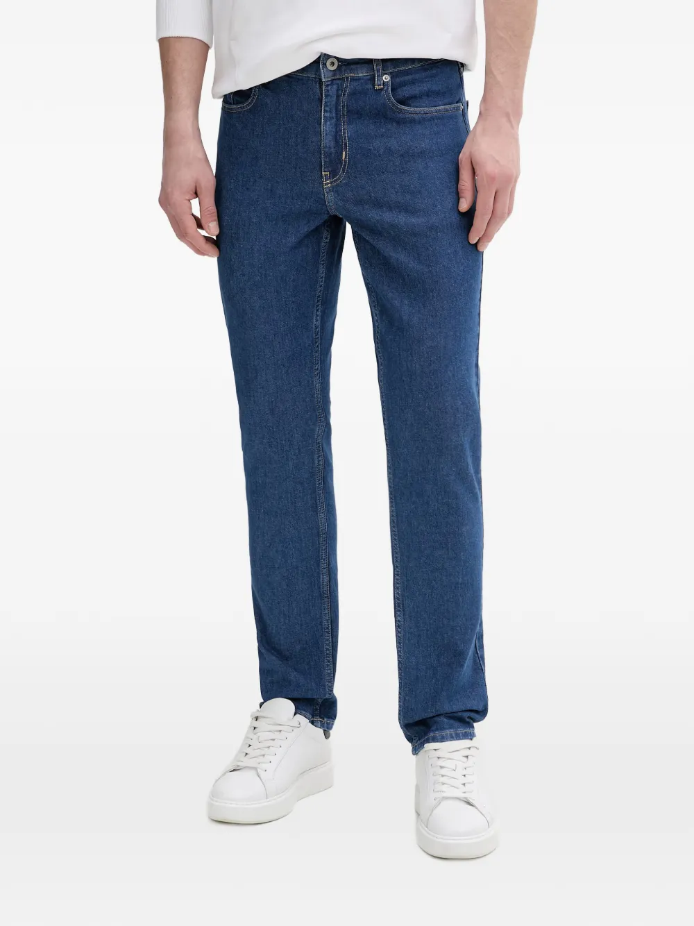Karl Lagerfeld Jeans logo-patch straight-leg jeans - Blu
