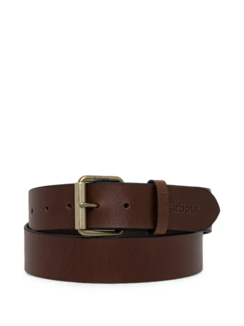 Barbour logo-engraved leather belt