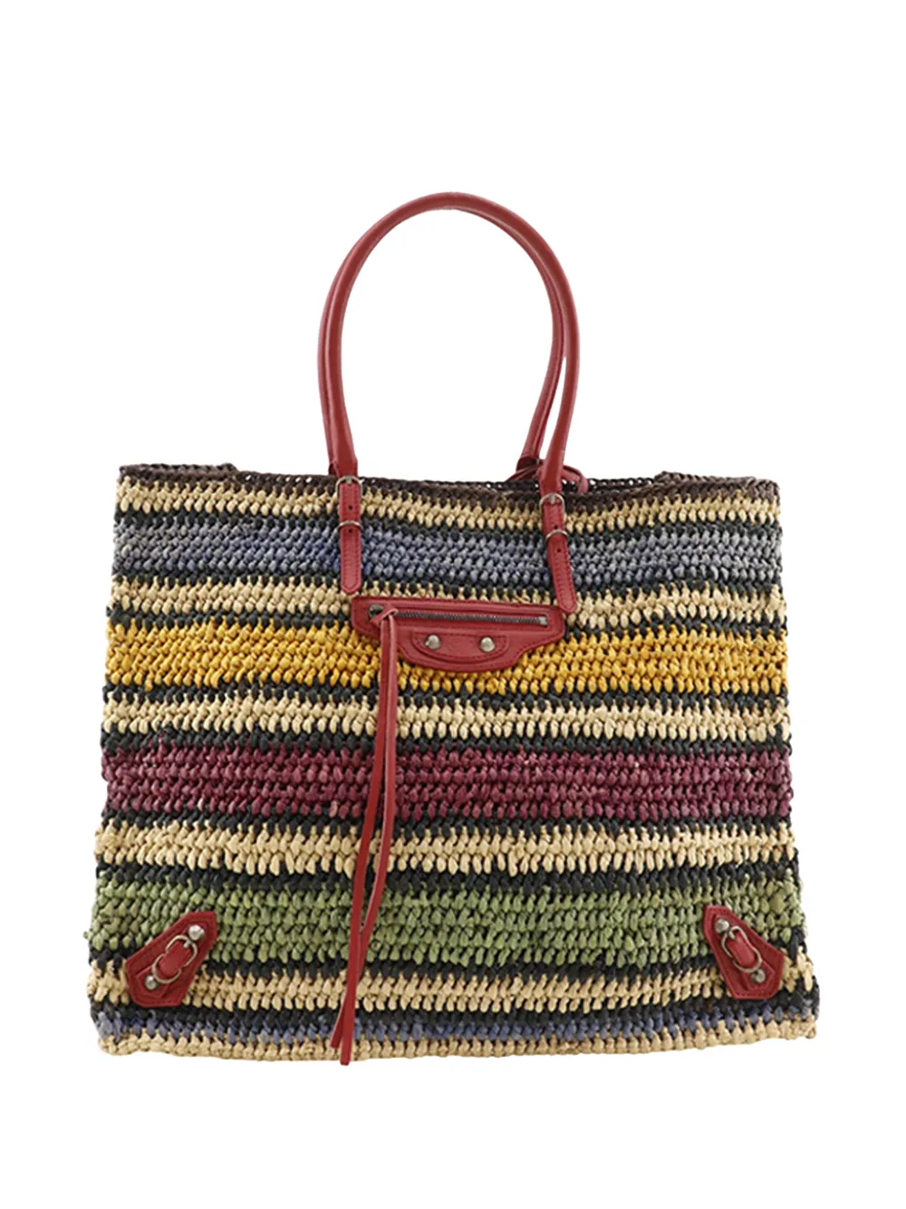 Balenciaga Pre-Owned 2018-2026 Raffia Motocross Panier Basket tote bag - Multicolore
