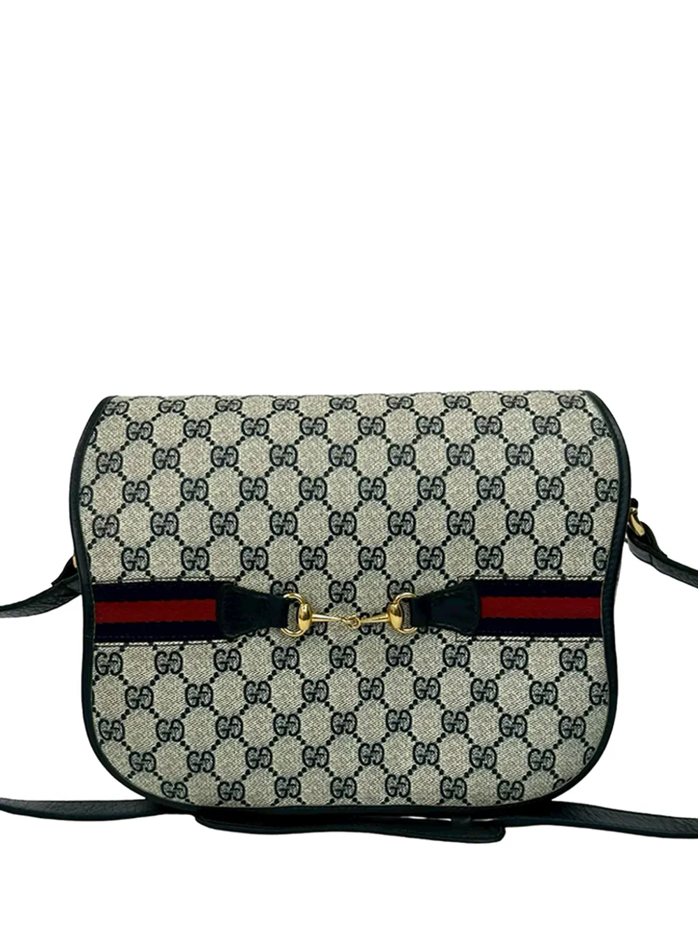 Gucci Pre-Owned 1970-1980 GG Supreme Horsebit Web crossbody bag - Nude