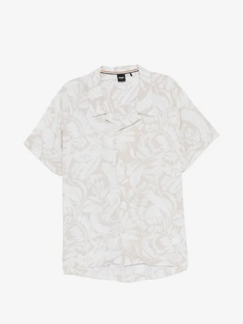 BOSS leaf-print swim shorts