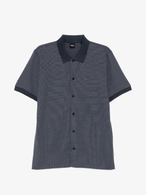 BOSS button-front pique shirt