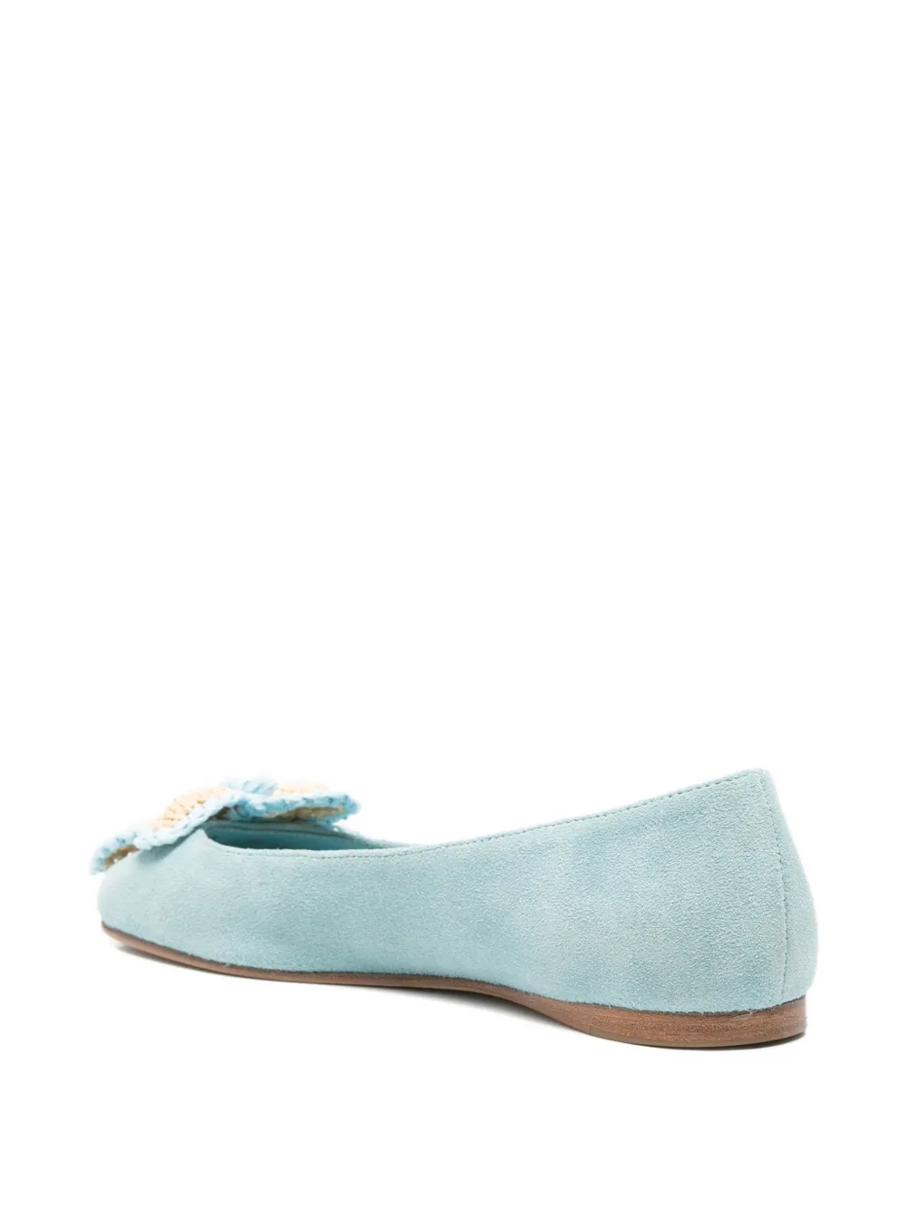 Paloma Barceló flower-appliqué ballet flats Blauw