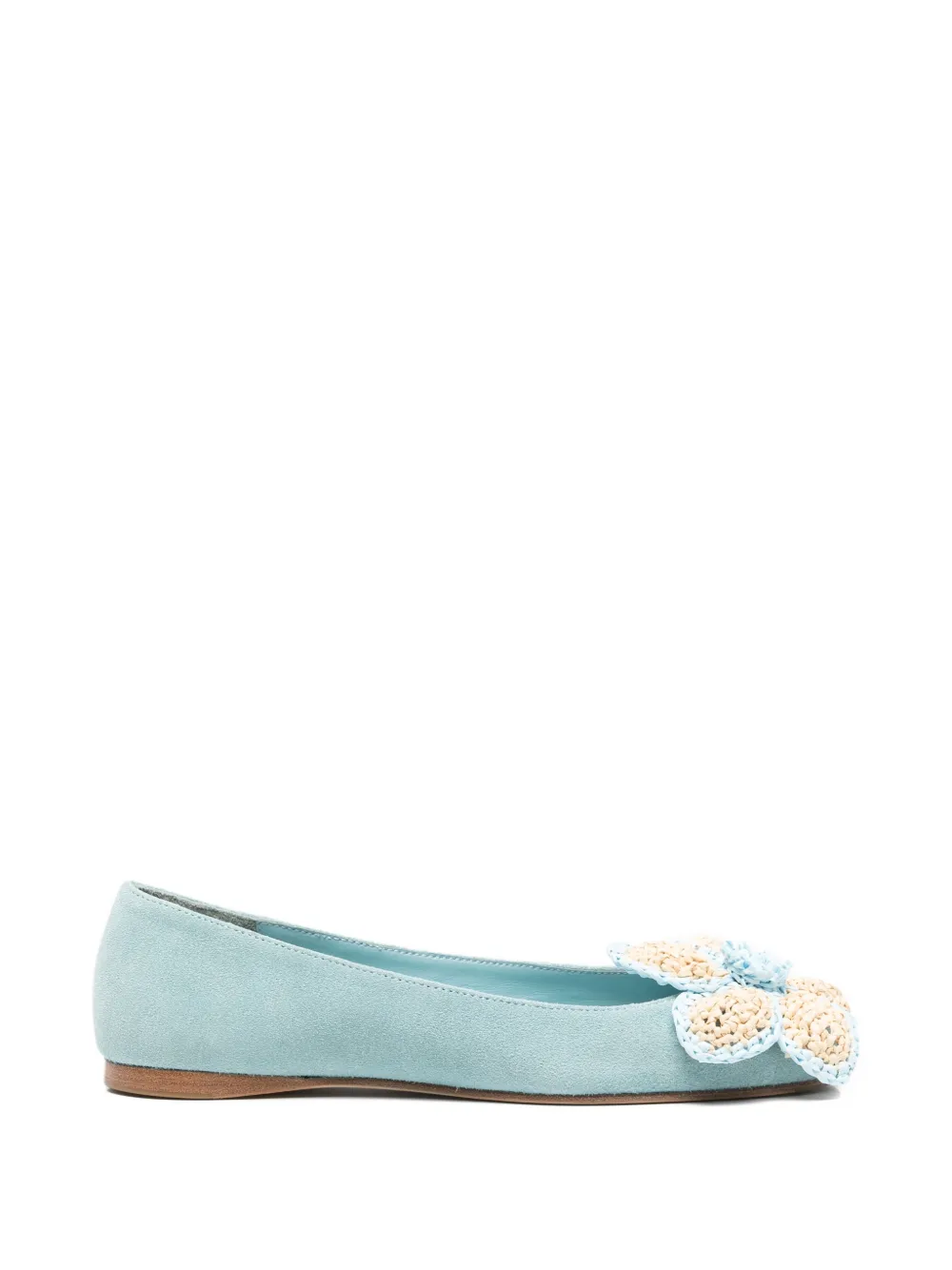 Paloma Barceló flower-appliqué ballet flats - Blu