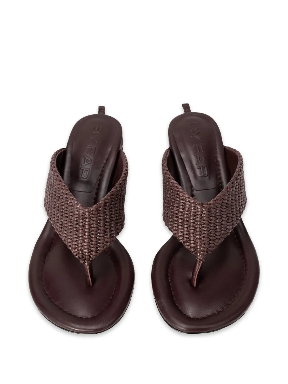 BY FAR Dasha raffia-woven mules Rood