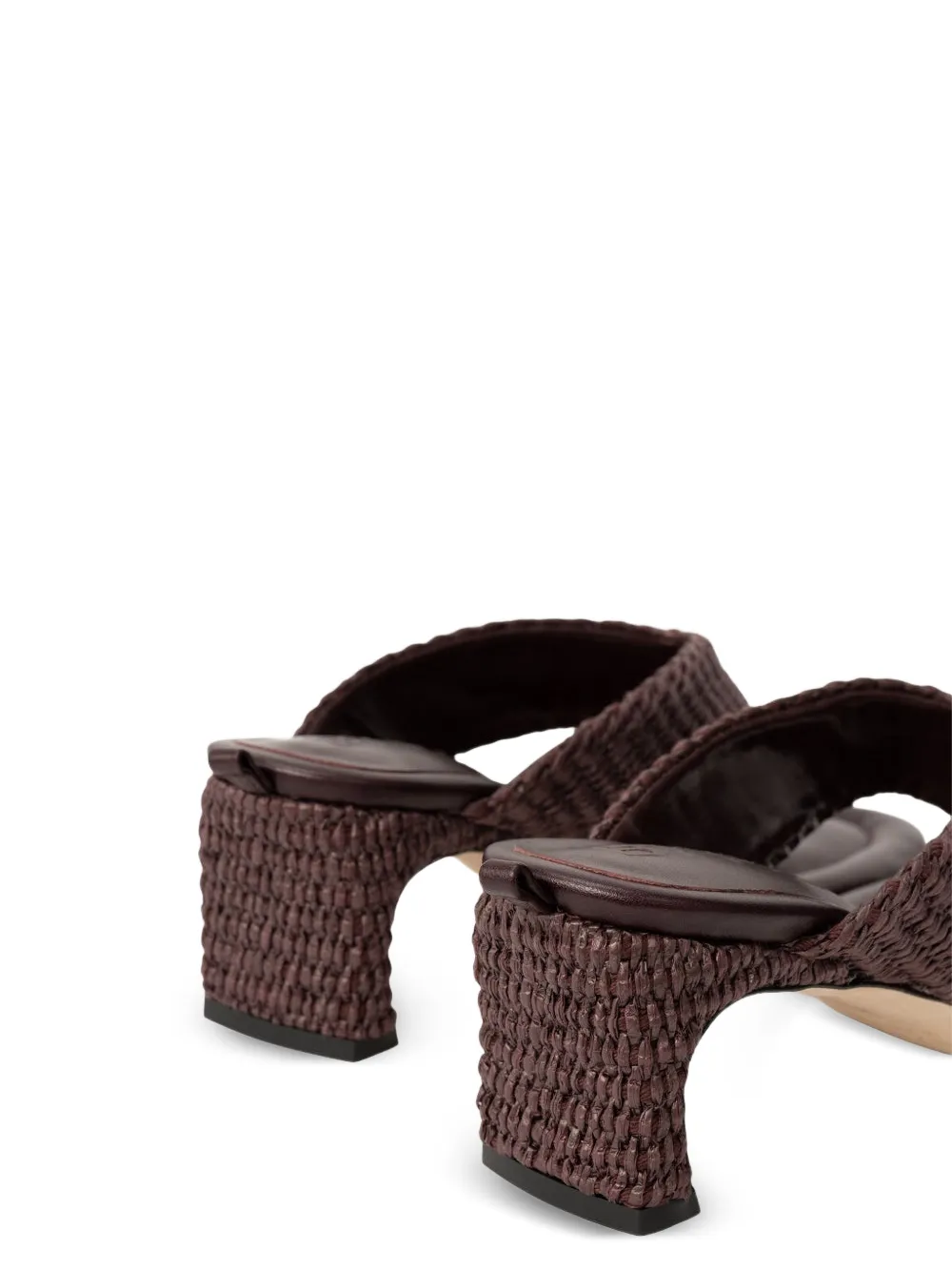 BY FAR Dasha raffia-woven mules Rood